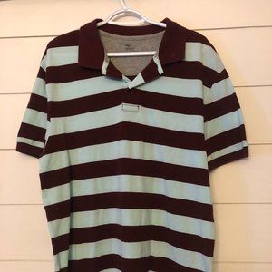 Gap, Large, Baby Blue and Maroon Polo T-Shirt
